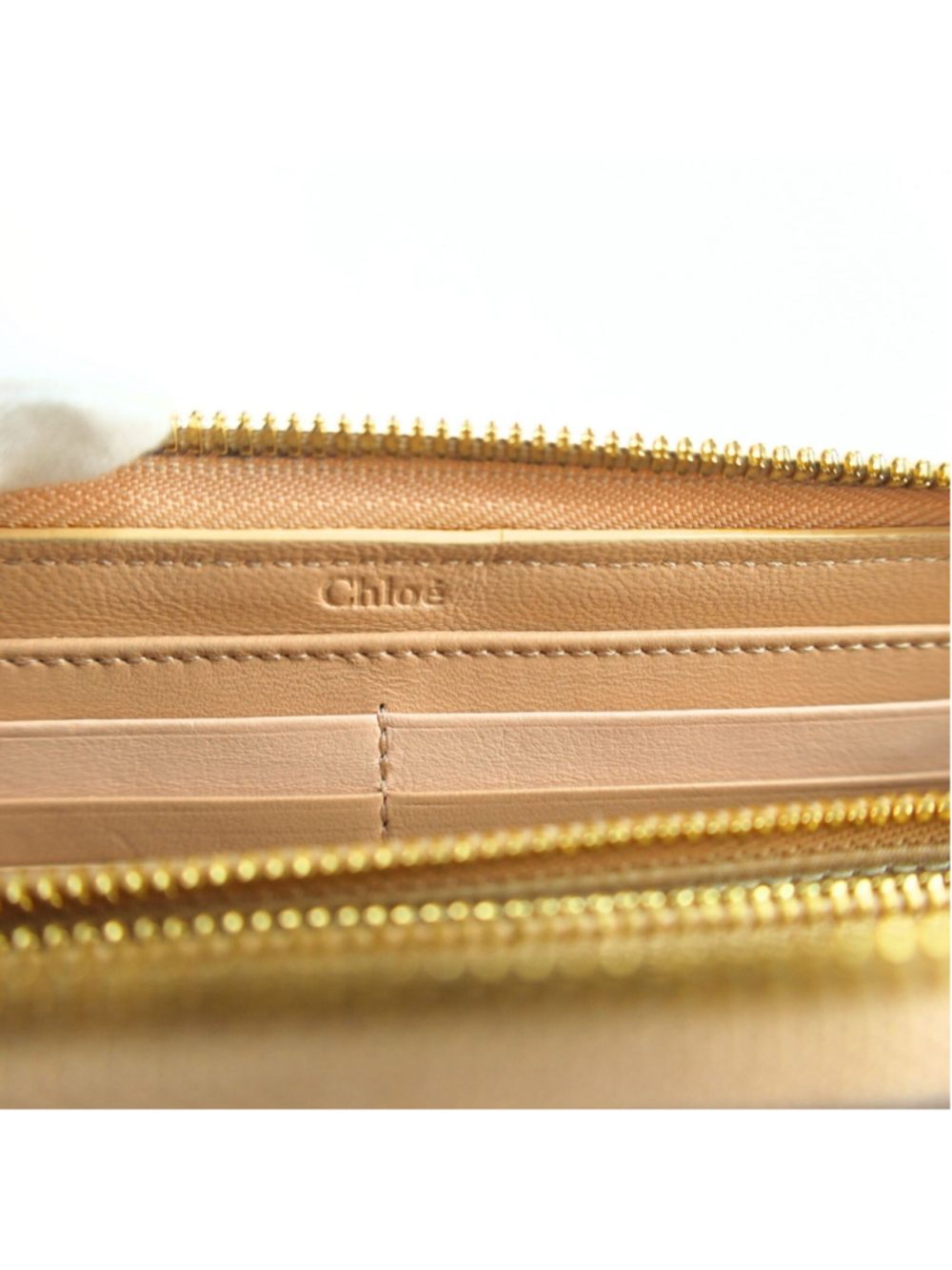 Chloe Alphabet Long Wallet For Women Beige NeutralLeather & Gold tone Hardware - Picture 10 of 16